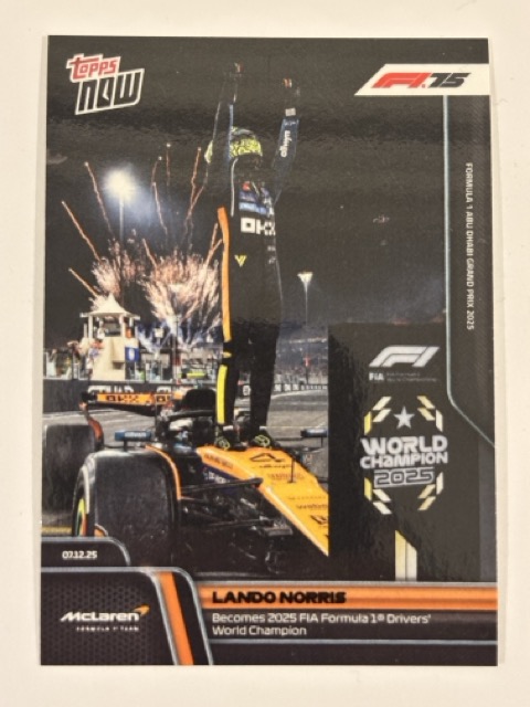 Lando Norris 2025 Topps Now F1